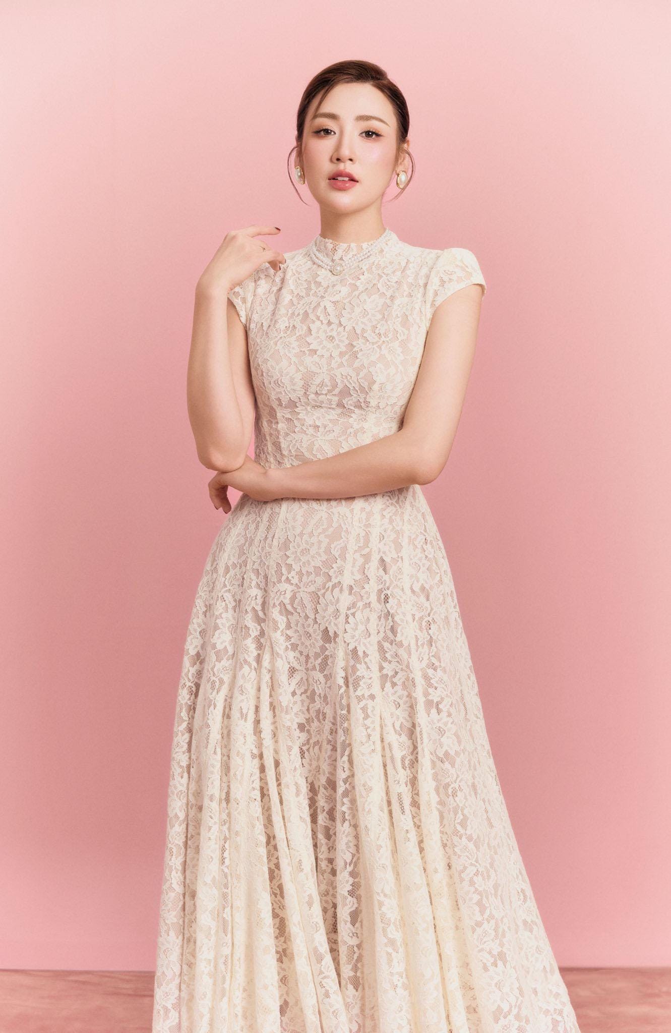 Ivory Lace Maxi Dress, High Neck Cap Sleeve Wedding Gown - Image 3