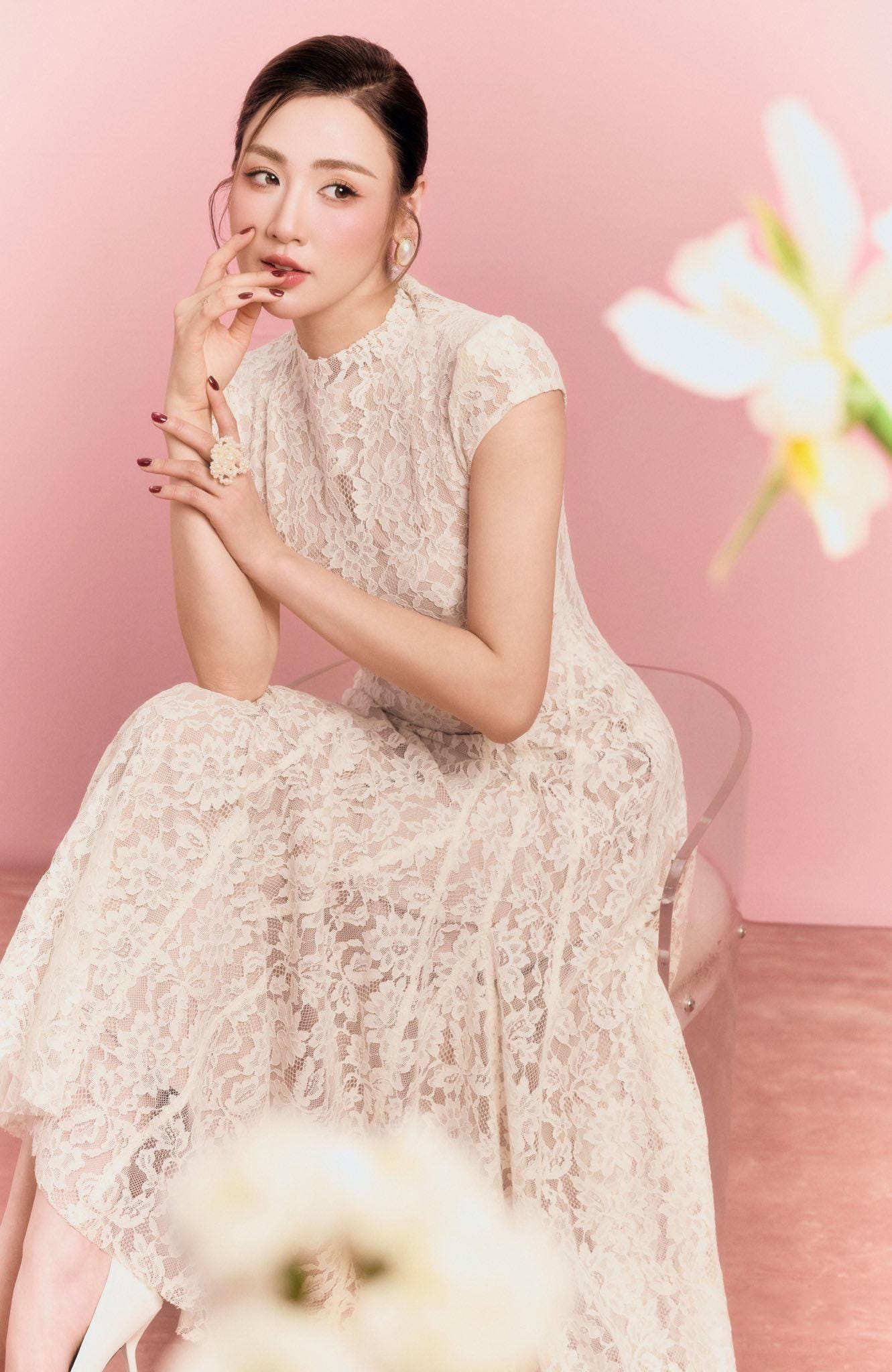 Ivory Lace Maxi Dress, High Neck Cap Sleeve Wedding Gown - Image 4